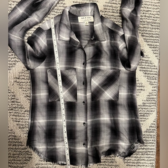 Cloth & stone for Anthropologie plaid oversized button down shirt - Picture 8 of 12